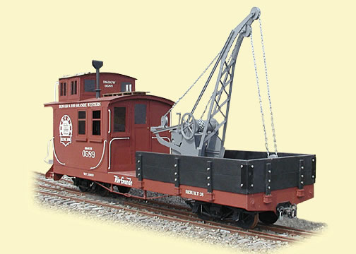 E-Scale Crane Caboose from Roll Models Ind.: Miniature train and