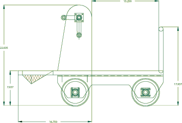 Childs Hand Crank Car Side View Drawing